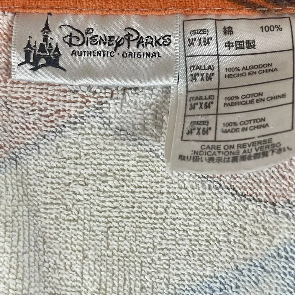 Disney Store Pixar Cars Lightning McQueen Tow Mater Cotton Beach Towel 34” X 64”